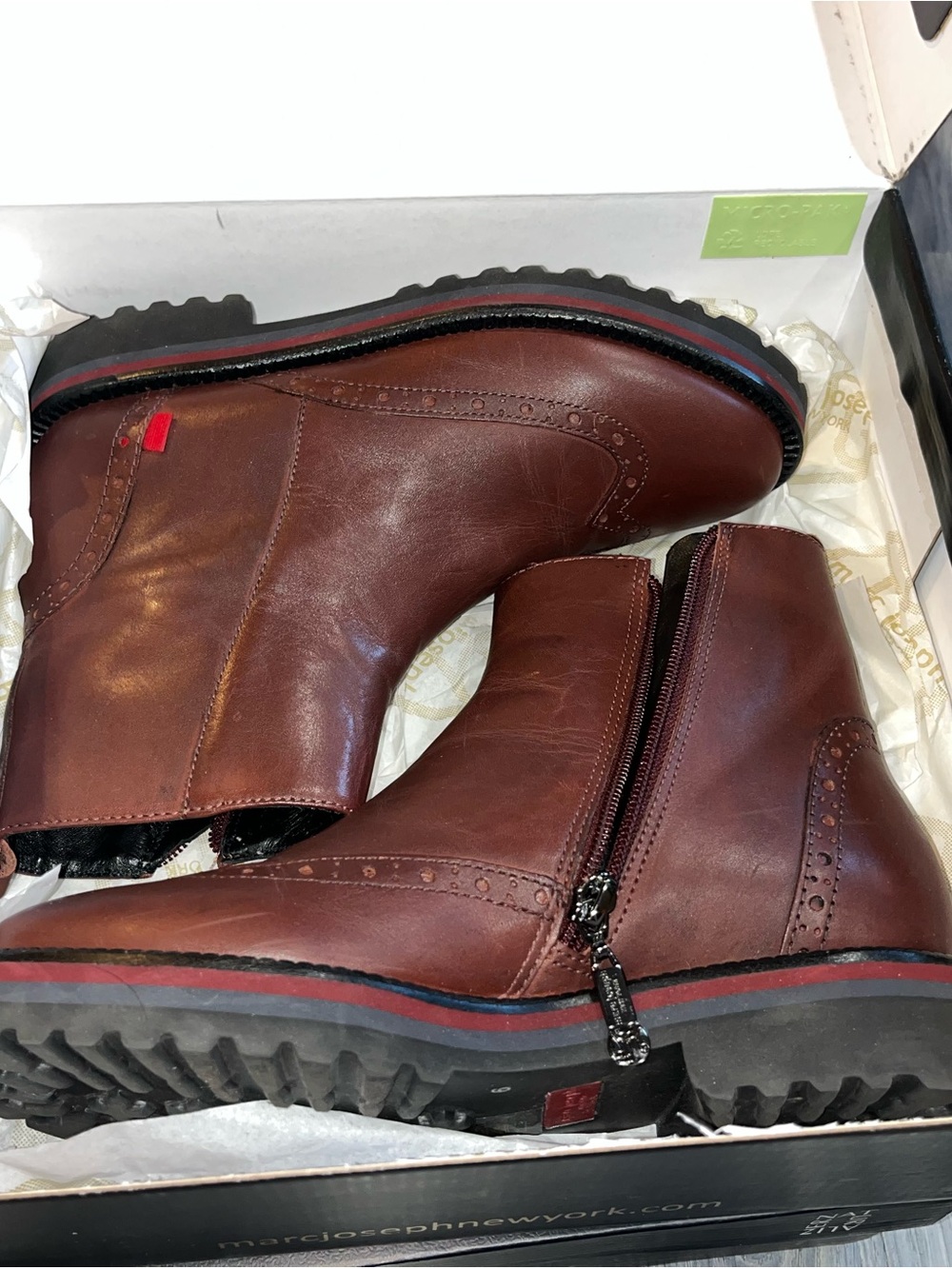 Marc Joseph New York Chelsea 2.0 Brown Leather Zip Ankle Boot Womens US 6